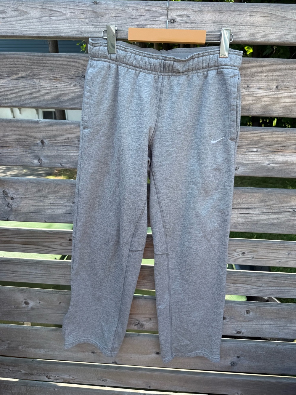 Nike Grey Men's Joggers with Swoosh Logo